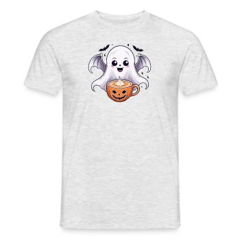fantôme fantôme halloween citrouille chauve-souris drôle - T-shirt homme - gris chiné - Devant - AI Model Male 178 dark (178cm)