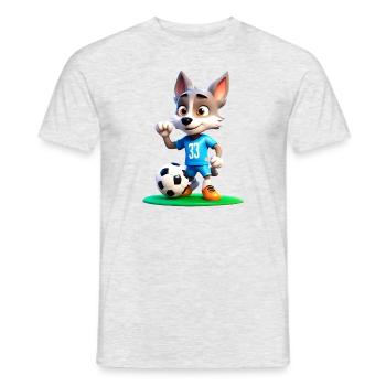 Wolf Soccer 2 - Männer T-Shirt - Grau meliert - Vorne - AI Model Male 178 dark (178cm)