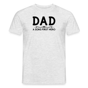 Dad Hero Shirt Son Father Daddy Husband Birthday - Men's T-Shirt - heather grey - Front - AI Model Male 178 dark (178cm)