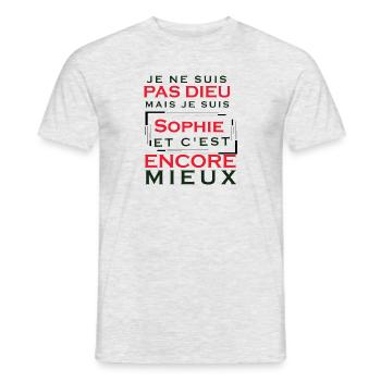 Cadeau femme pour sophie - T-shirt homme - gris chiné - Devant - AI Model Male 178 dark (178cm)