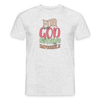 Fun With God Nothing Is Impossible Religious Chris - Men's T-Shirt - heather grey - Front - AI Model Male 178 dark (178cm)