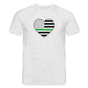 Green Line Military Border Patrol Park Ranger - Men's T-Shirt - heather grey - Front - AI Model Male 178 dark (178cm)