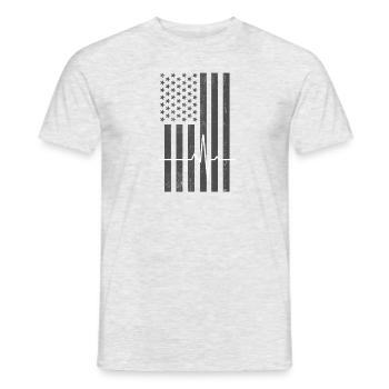 Paramedic EMT Thin White Line Heartbeat EMS USA - Men's T-Shirt - heather grey - Front - AI Model Male 178 dark (178cm)
