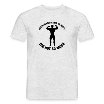 Bodybuilder Athlete Strength Training Fitness Muscle - Men's T-Shirt - heather grey - Front - AI Model Male 178 dark (178cm)