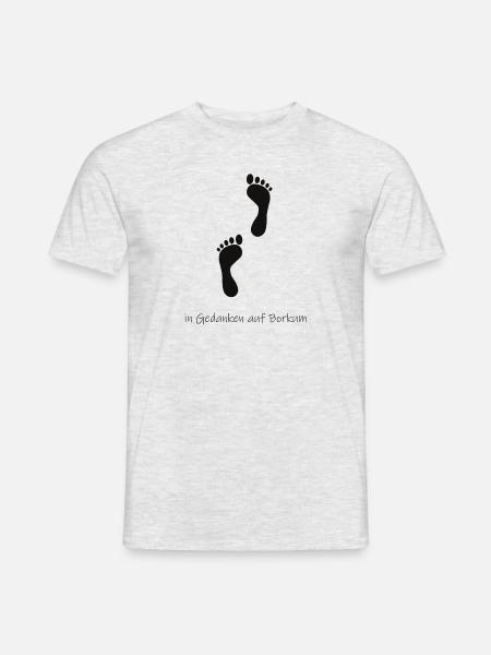 In Gedanken auf Borkum - Männer T-Shirt - Grau meliert