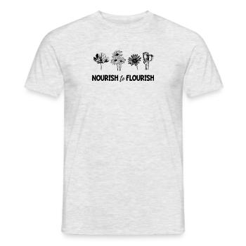 Mental Health Flowers Nourish To Flourish - Men's T-Shirt - heather grey - Front - AI Model Male 178 dark (178cm)