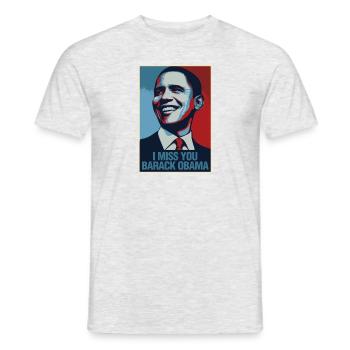 Barack Obama I Miss You - Men's T-Shirt - heather grey - Front - AI Model Male 178 dark (178cm)