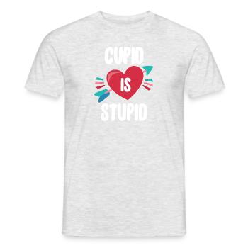 Cupid Is Stupid Anti Valentine's Day - Men's T-Shirt - heather grey - Front - AI Model Male 178 dark (178cm)