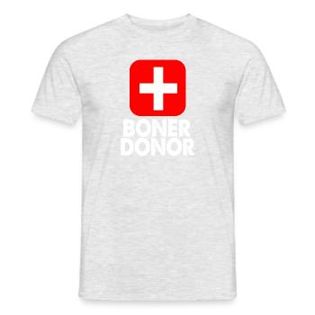 Boner Donor - Men's T-Shirt - heather grey - Front - AI Model Male 178 dark (178cm)