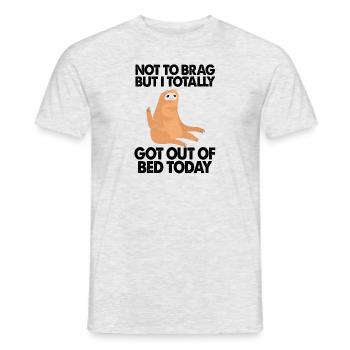 Sloth Got Out Of Bed Today Funny - Men's T-Shirt - heather grey - Front - AI Model Male 178 dark (178cm)