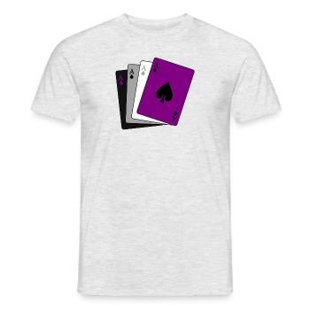 Asexual Pride Ace Card LGBTQA - Men's T-Shirt - heather grey - Front - AI Model Male 178 dark (178cm)