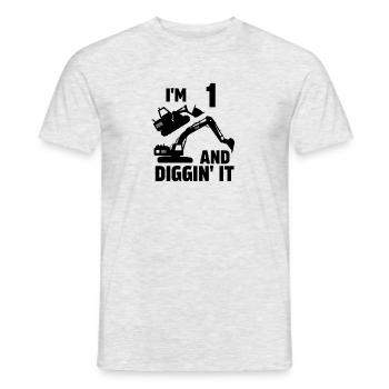 J’ai 1 an et Diggin' It - T-shirt homme - gris chiné - Devant - AI Model Male 178 dark (178cm)
