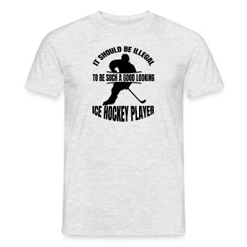 Eishockey Geschenk Wintersport Eishockeyteam - Männer T-Shirt - Grau meliert - Vorne - AI Model Male 178 dark (178cm)