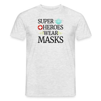 Nurse Appreciation Super Heroes Wears Masks - Men's T-Shirt - heather grey - Front - AI Model Male 178 dark (178cm)