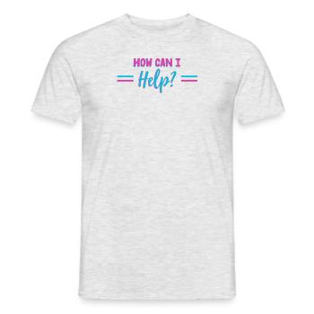How Can I Help - Men's T-Shirt - heather grey - Front - AI Model Male 178 dark (178cm)