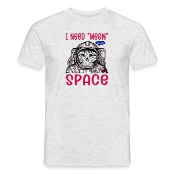 Space Cat T-Shirt - Männer T-Shirt - Grau meliert - Vorne - AI Model Male 178 dark (178cm)
