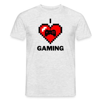 I Love Gaming - Männer T-Shirt - Grau meliert - Vorne - AI Model Male 178 dark (178cm)