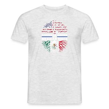Mexican Roots American Grown - Men's T-Shirt - heather grey - Front - AI Model Male 178 dark (178cm)