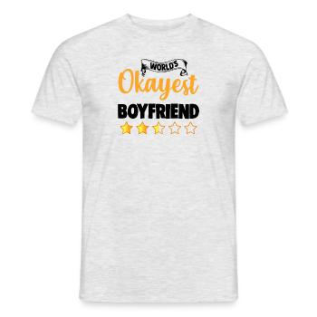World's Okayest Boyfriend - Men's T-Shirt - heather grey - Front - AI Model Male 178 dark (178cm)