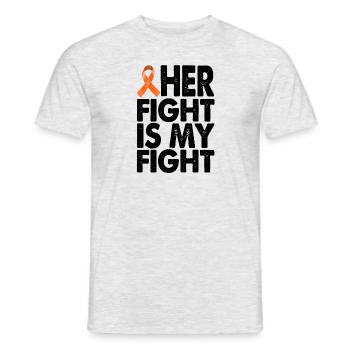 Her Fight Is My Fight Multiple Sclerosis - Men's T-Shirt - heather grey - Front - AI Model Male 178 dark (178cm)
