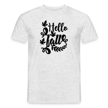 bonjour l’automne1b - T-shirt homme - gris chiné - Devant - AI Model Male 178 dark (178cm)