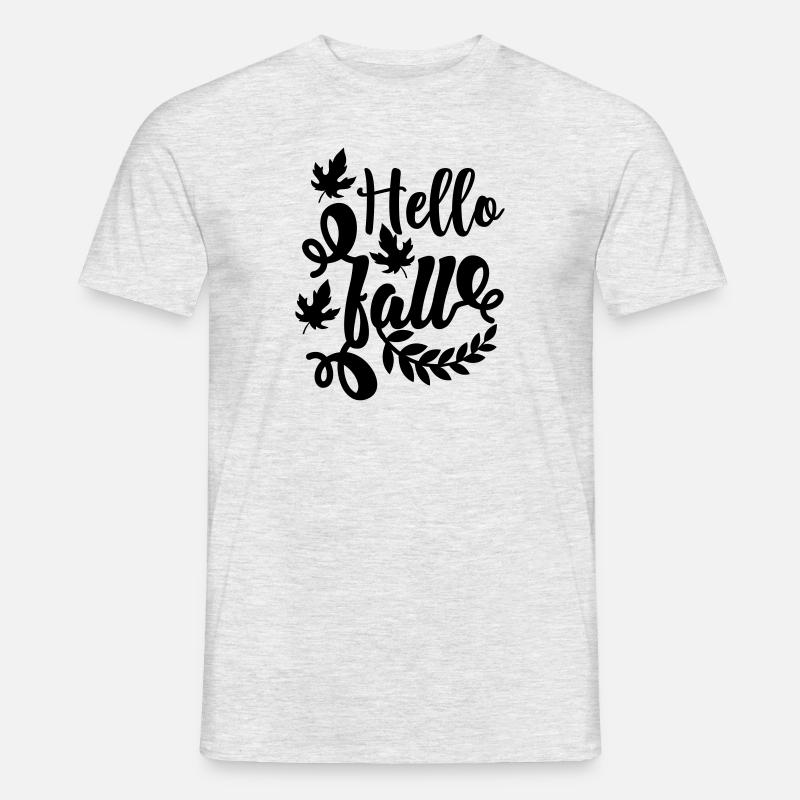 hello fall1b - Männer T-Shirt - Grau meliert