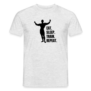Bodybuilder Muscle Fitness Athlete Strength Training - Men's T-Shirt - heather grey - Front - AI Model Male 178 dark (178cm)