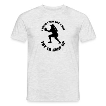 Baseball Baseball lover Baseball Game Woman - Men's T-Shirt - heather grey - Front - AI Model Male 178 dark (178cm)