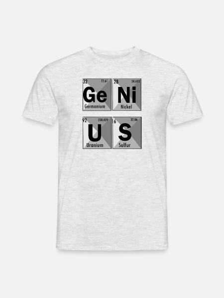 Genius mit Chemieanekdote - Männer T-Shirt - Grau meliert