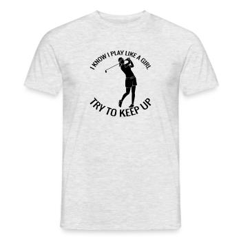 Golf Quote Golf Ball Golfer Golf Club - Men's T-Shirt - heather grey - Front - AI Model Male 178 dark (178cm)
