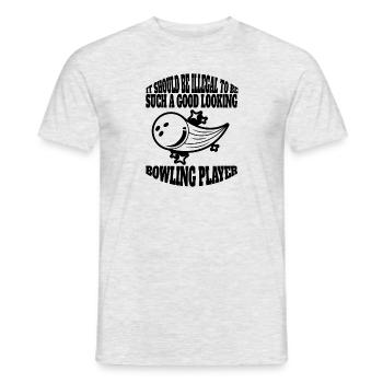 Bowling Kegel Bowler Bowling Gift Bowling Ball - Men's T-Shirt - heather grey - Front - AI Model Male 178 dark (178cm)
