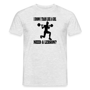 Fitness Athlete Strength Training Muscle Bodybuilder - Men's T-Shirt - heather grey - Front - AI Model Male 178 dark (178cm)