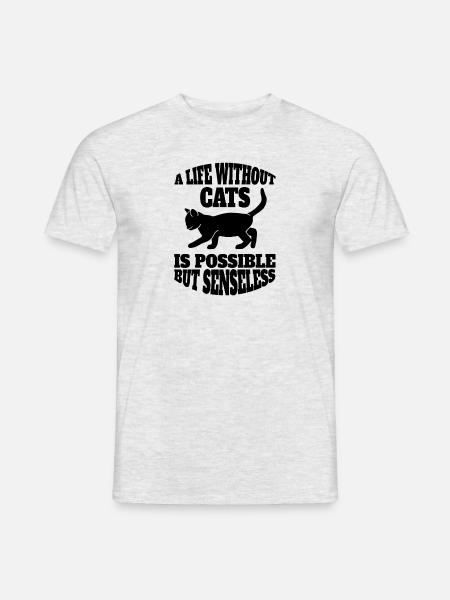Katze Haustier Katzenhaar Hauskatze Kätzchen Kater - Männer T-Shirt - Grau meliert
