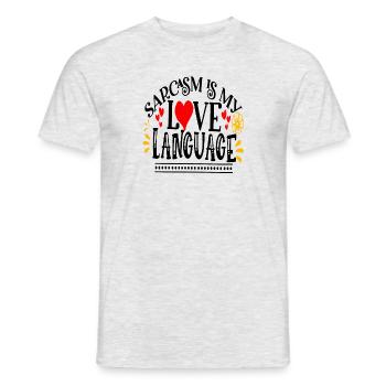 Sarkastischer Spruch Sarcasm is my Love Language - Männer T-Shirt - Grau meliert - Vorne - AI Model Male 178 dark (178cm)