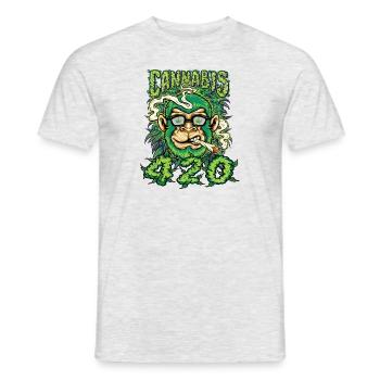 MARIHUANA 420 CANNABIS WEED HANF SMOKER DESIGN - Männer T-Shirt - Grau meliert - Vorne - AI Model Male 178 dark (178cm)