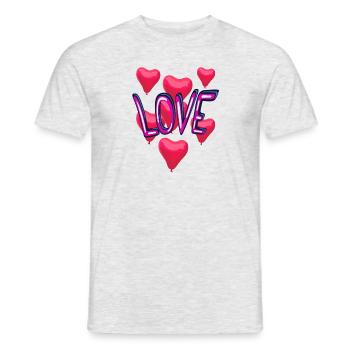 Junggesellinnenabschied Love mit Herz Luftballons - Männer T-Shirt - Grau meliert - Vorne - AI Model Male 178 dark (178cm)
