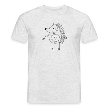 Igel mit Herz - Männer T-Shirt - Grau meliert - Vorne - AI Model Male 178 dark (178cm)