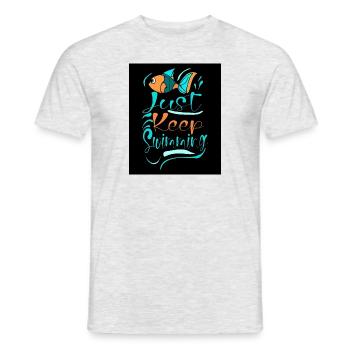 WALE SCHWIMMEN EINFACH WEITER - Männer T-Shirt - Grau meliert - Vorne - AI Model Male 178 dark (178cm)
