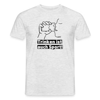 Trinken ist auch Sport! Party, Mallorca, JGA! - Männer T-Shirt - Grau meliert - Vorne - AI Model Male 178 dark (178cm)