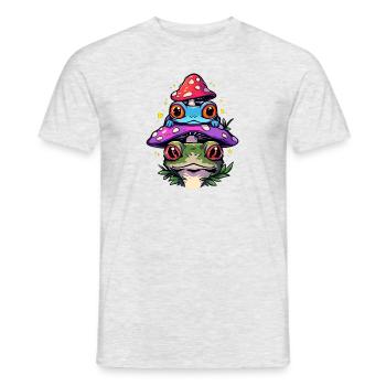 EDM Festival Psychedelic Arty Frog DJ - Men's T-Shirt - heather grey - Front - AI Model Male 178 dark (178cm)