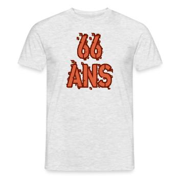 66 ANS - T-shirt homme - gris chiné - Devant - AI Model Male 178 dark (178cm)