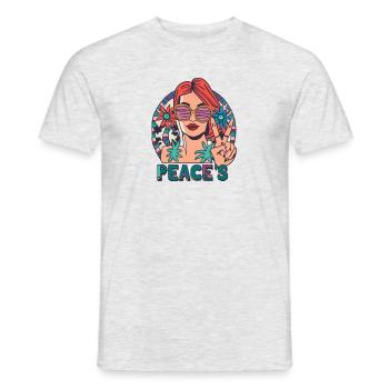 Love Peace 60s 70s Hippie Costume - Men's T-Shirt - heather grey - Front - AI Model Male 178 dark (178cm)