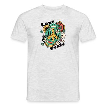 Love Peace 60s 70s Hippie Costume - Men's T-Shirt - heather grey - Front - AI Model Male 178 dark (178cm)