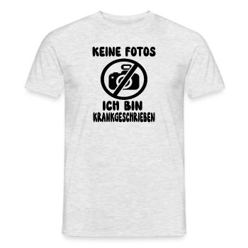 Keine Fotos Ich bin krankgeschrieben - Arbeiter - Männer T-Shirt - Grau meliert - Vorne - AI Model Male 178 dark (178cm)