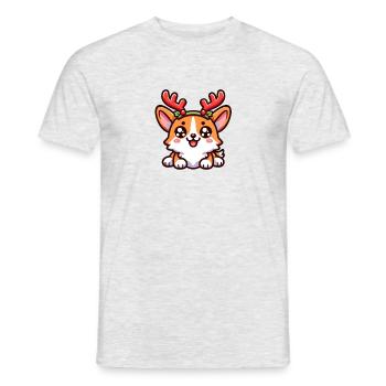 Corgi de Noël - T-shirt homme - gris chiné - Devant - AI Model Male 178 dark (178cm)