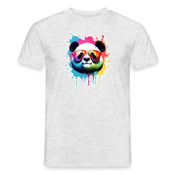 Panda / Animal / Zoo / Bamboo / Wild / Childlike - Men's T-Shirt - heather grey - Front - AI Model Male 178 dark (178cm)