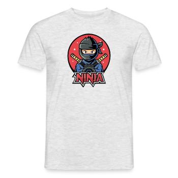 NINJA - Men's T-Shirt - heather grey - Front - AI Model Male 178 dark (178cm)