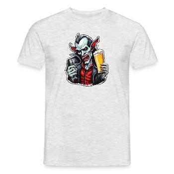 Vampire / Dracula / Suceur de sang / Halloween / Mythe - T-shirt homme - gris chiné - Devant - AI Model Male 178 dark (178cm)