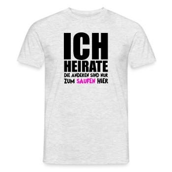 Bachelor Party / Bachelor Party / Weddings / Drinking - Men's T-Shirt - heather grey - Front - AI Model Male 178 dark (178cm)