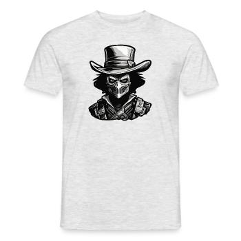 Cowboy / Wilde Westen / Wüste / Lasso / Rodeo - Männer T-Shirt - Grau meliert - Vorne - AI Model Male 178 dark (178cm)
